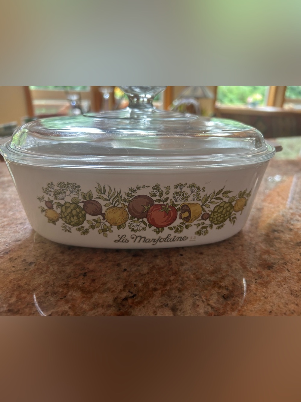 CorningWare Casserole “La Marjolaine” Marjoram 2Qt #A-2-B w/Pyrex Lid #A-9-C